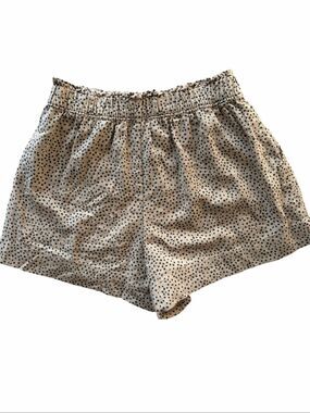 Abercrombie & Fitch Linen Khaki Black Pull On Shorts Women’s Size Small Lined